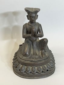 Antique Indian Bronze Seated Buddha