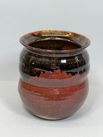 Japanese Studio Pottery Vase - Red and Black
