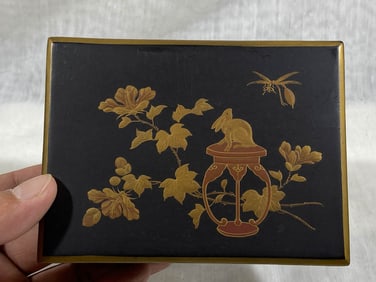 Japanese Lacquer Box with Shrimp