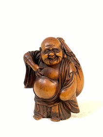 Japanese Boxwood Okimono of Hotei