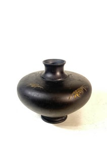Japanese Bronze Vase with Crab Scene