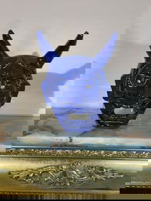 Japanese Blue Glazed Porcelain Nohmask