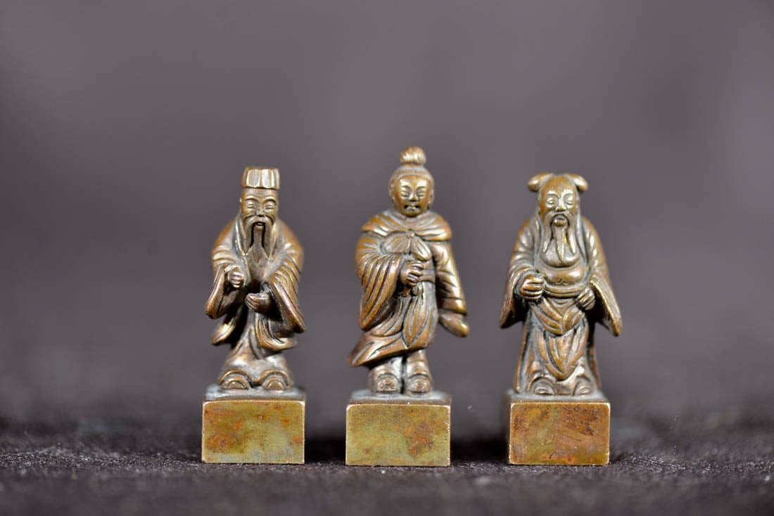 Chinese Bronze Seal Set - Immortals (1 of 6)