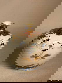 Japanese Satsuma Vase - Goshu Blue Eanmled Wave (1 of 9)