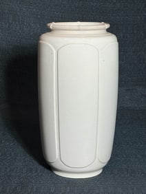 Japanese Studio Ceramic Vase with Bamboo Motif Rim