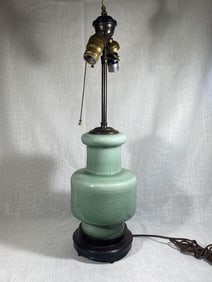 Chinese Celdon Porcelain Vase Lamp
