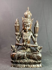 Southeast Asia Carved Exotic Wood Kuanyin