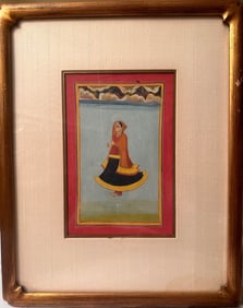 Antique Indian Portrait Painting - Women with Flower