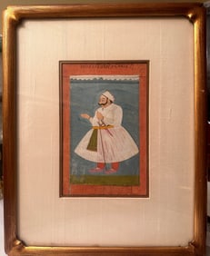 Antique Indian Portrait Painting - Lord with Dagger