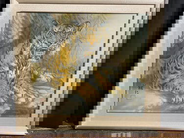 Japanese Painting on Silk - Tiger