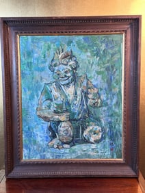 Japanese Oil Painting of an Oni