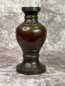 Chinese Bronze Vase with Rich Brown Patina