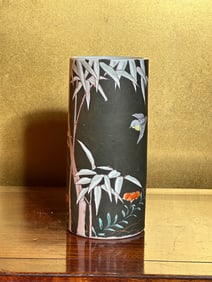 Japanese Fukugawa Porcelain Vase - Snow Scene Bird