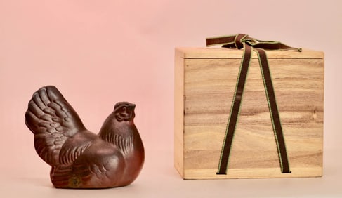 Japanese Bizen Pottery Model of Hen