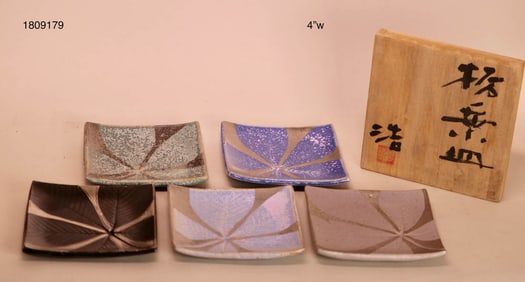 Japanese Studio Porcelain Trays - Moderan Design - Set of Five