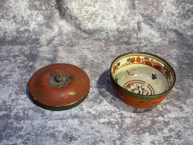 Japanese Lacquer on Ceramic Bowl
