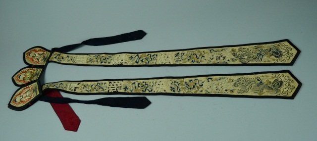 Chinese Embroidery Crown Head Dress for Monk: Buddhist scene, 18/19th cen, measures 32"l by 14"w Provenance: from a New York estate Please visit our website http://stallionhillgallery.com/ to see the high resolution photos. Thanks! 欲ෆ
