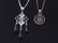 Pair Art Deco Diamond 14K Gold Onyx Pendant Necklaces - 3