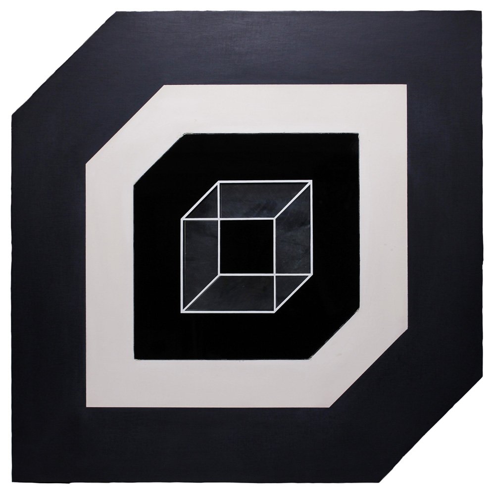 Larry Stuart Bell Op Art Lux II Mixed Media: Larry Stuart Bell (born 1939) American/New Mexico/California Op Art "Lux III" Mixed Media circa 1971 36" x 36" x 2" (91.44cm x 91.44cm x 5.08cm) -Inspired by Series of 1963 object paintings, this limi