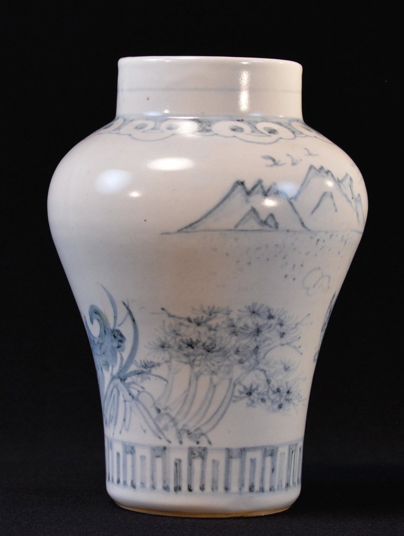 Korean Blue White Porcelain Vase