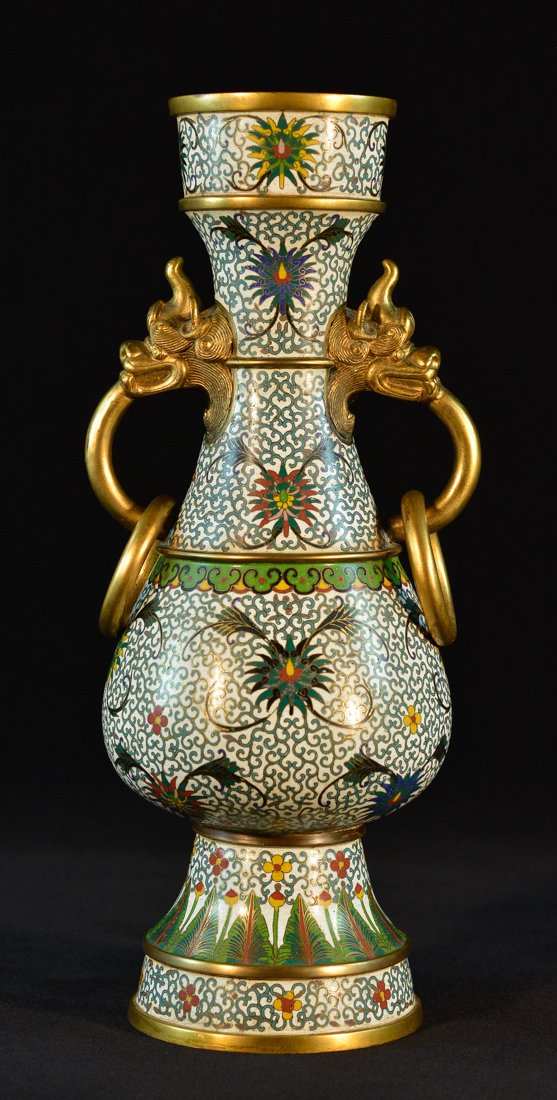 Chinese Cloisonne Vase - Lao Tian Li (1 of 9)