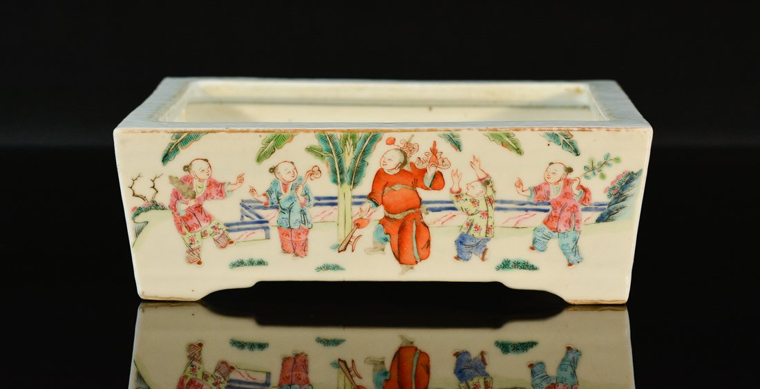 Chinese Famille Rose Porcelain Planter - Figural Scene (1 of 6)