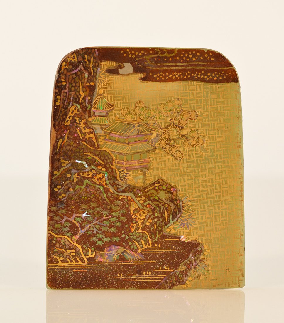 Chinese Jade Scholar Ink Stone with Lacquer Decoration (1 of 6)