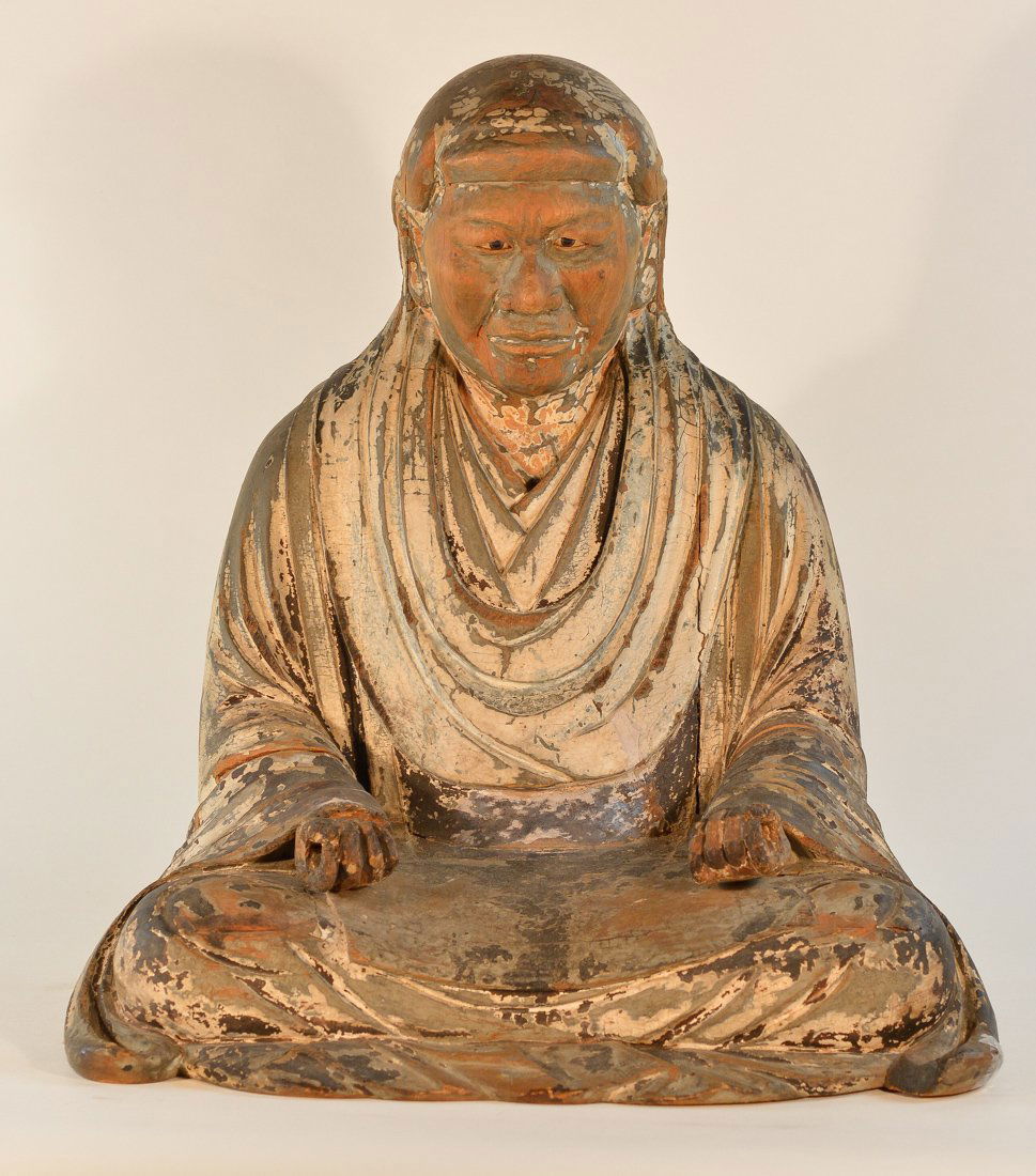 Early Japanese Lacquered Wood Monk - Kamakura (1 of 9)