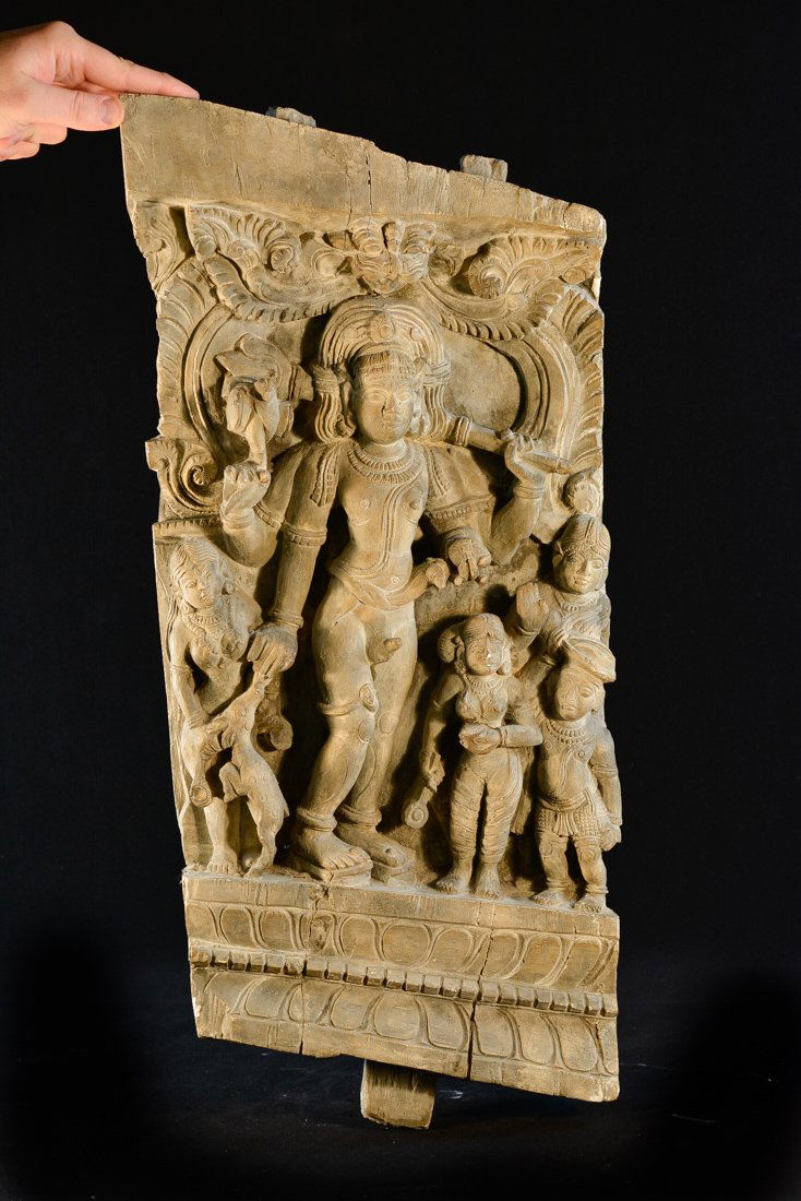 Indian Terracotta Sculpture Panel of Deity (1 of 8)