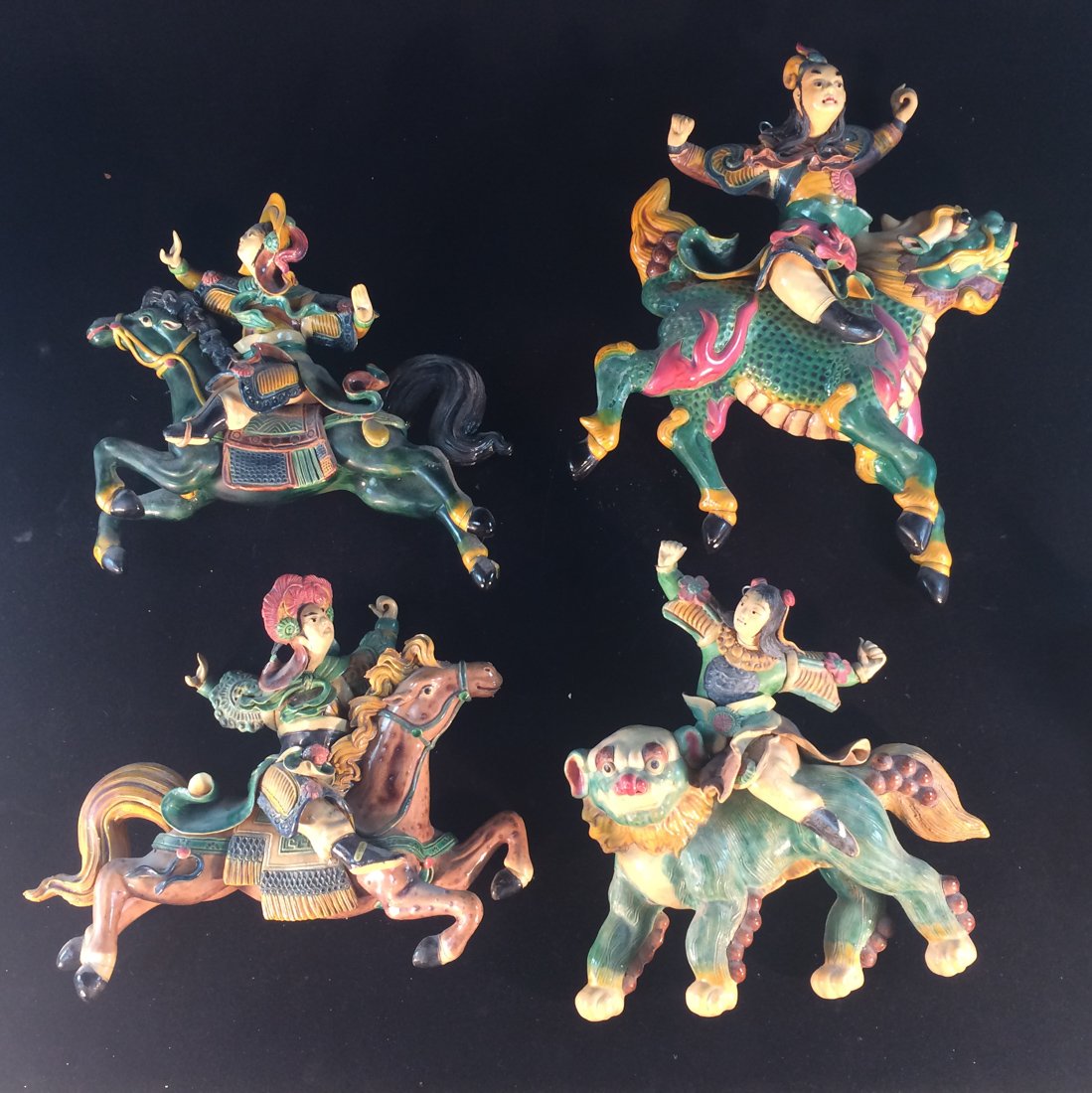Group of Four Chinese Terra Cotta Figurine on Horse (1 of 10)