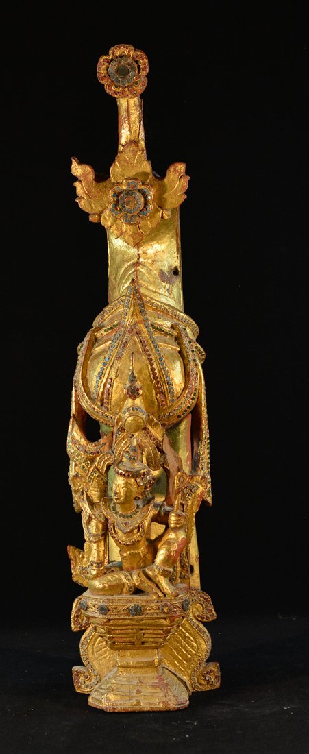 Antique Thai Gold Lacquered Wood Buddha with Shrine (1 of 6)