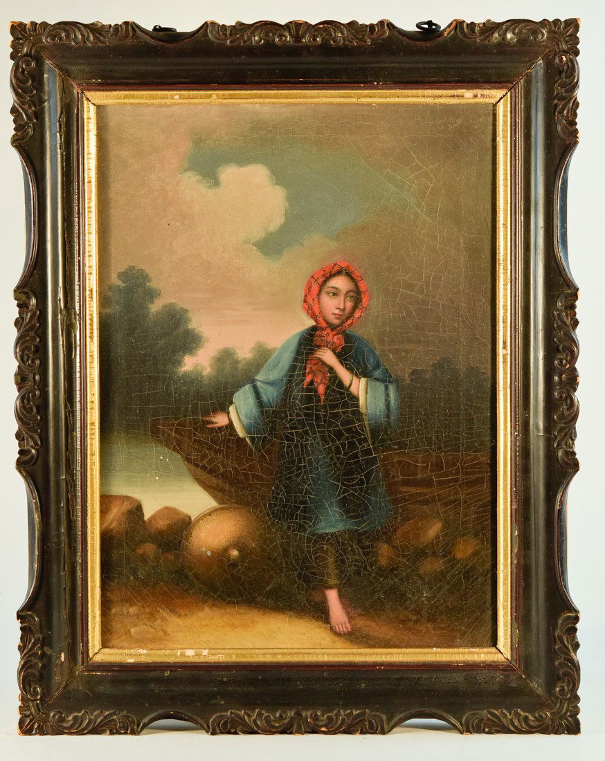 Chinese Export oil Painting of a Lady (1 of 8)