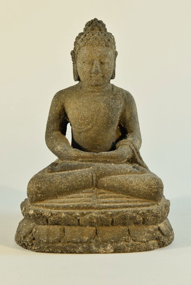 Southeast Asia Seated Sandstone Buddha (1 of 8)