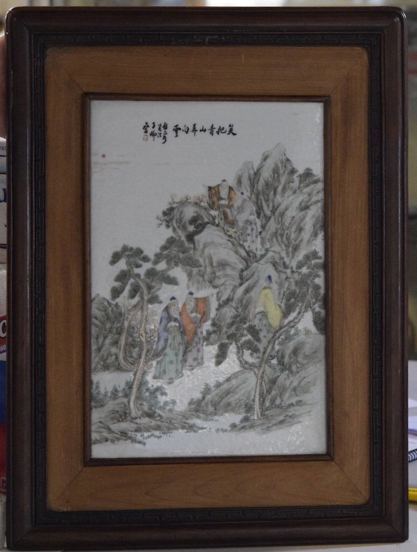 Chinese Porcelain Plaque with Elder Scene (1 of 7)