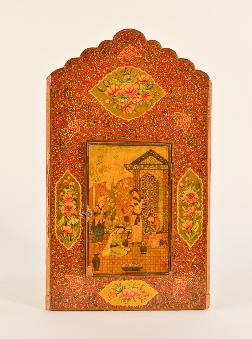 Antique Persian Middle Eastern Lacquered Panel (1 of 7)