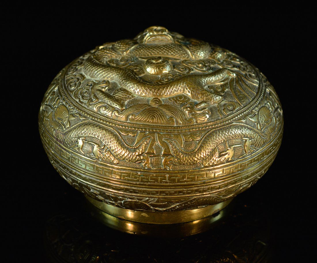 Chinese Bronze Box with Dragon Motif (1 of 8)