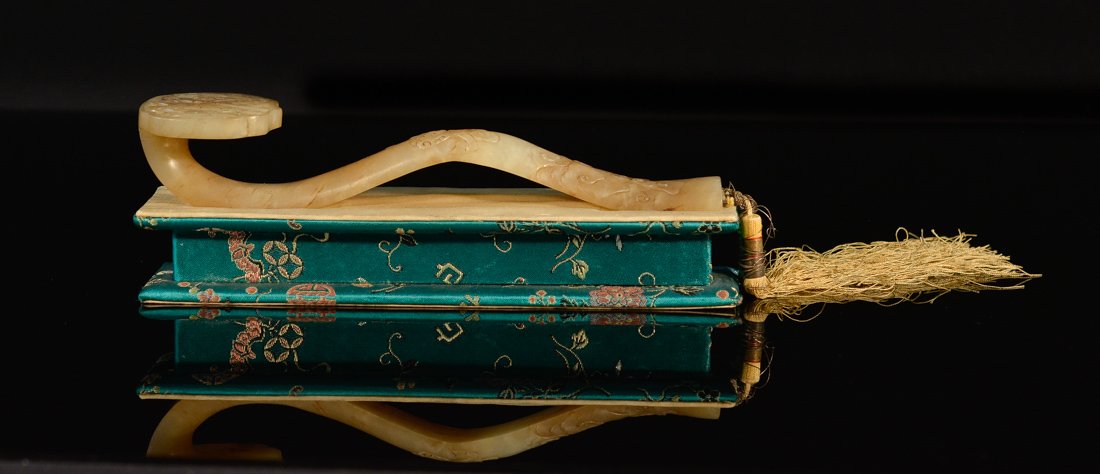 Chinese Jade Ruyi Scepter with Fitted Base (1 of 8)