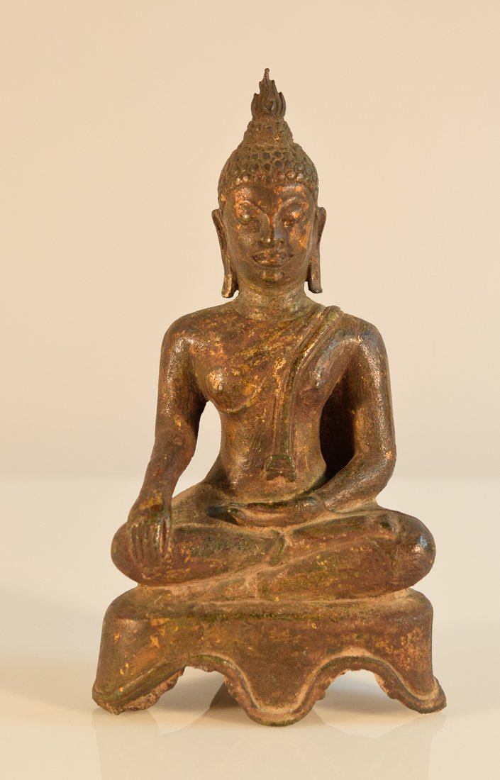 18th cen Thai Bronze Seated Buddha (1 of 8)