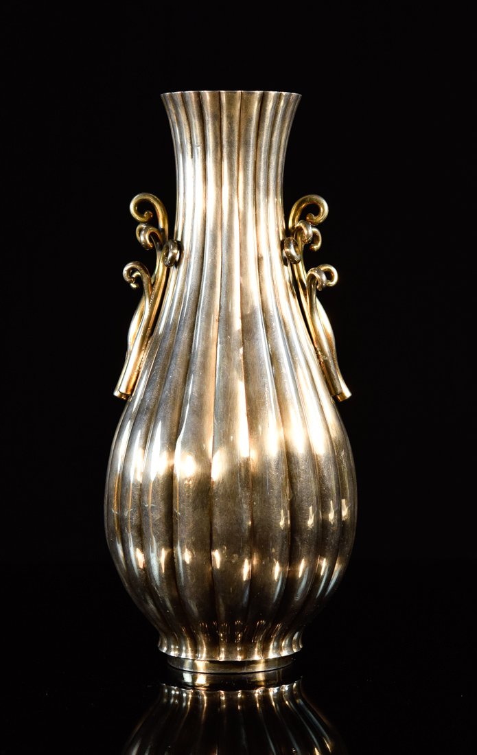 Japanese Silver Vase with Lobbed Design (1 of 8)