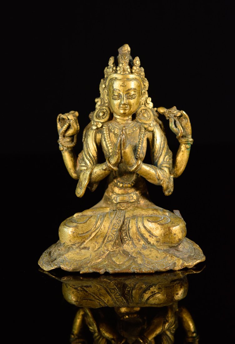 Chinese Gilt Bronze Seated Tara Buddha (1 of 9)