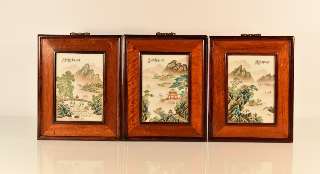 Chinese Porcelain Plaques - Group of Three (1 of 10)