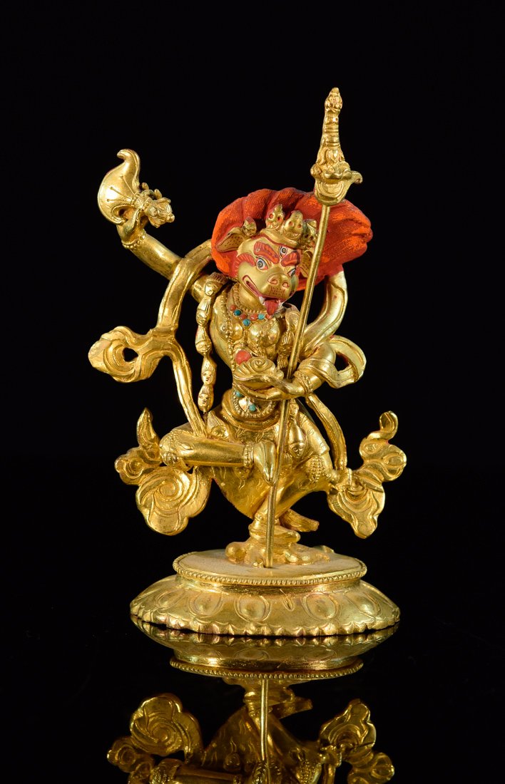 Tibet Gilt Bronze Standing Deity (1 of 10)