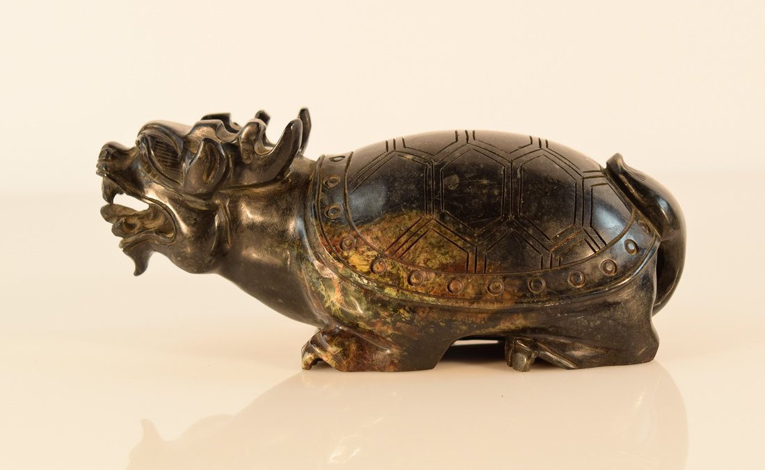 Chinese Carved Hard Stone Jade Turtle (1 of 8)