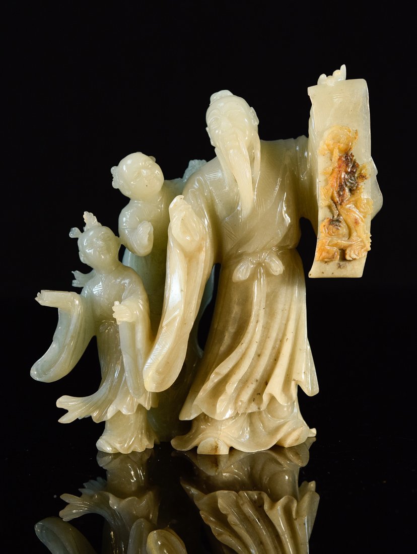 Chinese Nephrite Jade Scholar and Attendant Group (1 of 10)