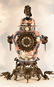 Japanese Imari Clock Set Samurai and Dragon Bronze - 2