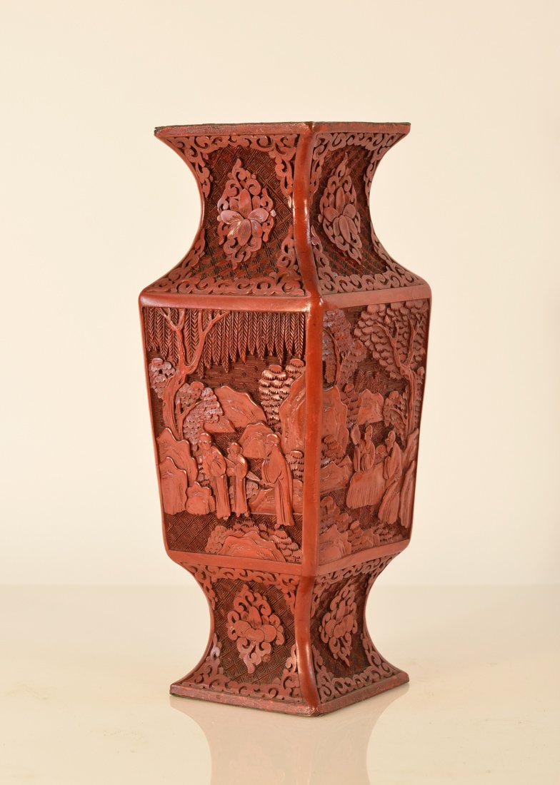Chinese Lacquer Vase - Square (1 of 10)