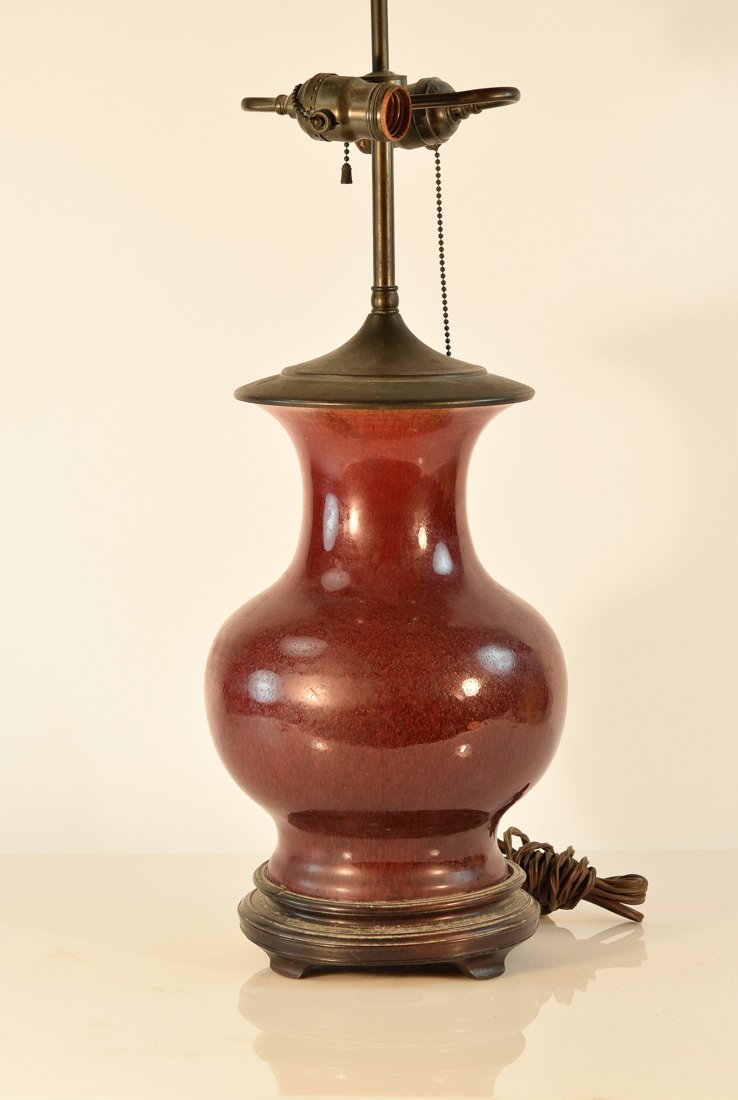 Chinese Oxblood Porcelain Lamp Vase (1 of 5)