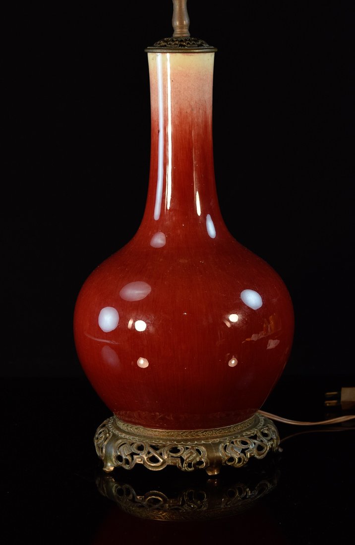 Chinese Oxblood Porcelain Vase - Long Neck (1 of 5)