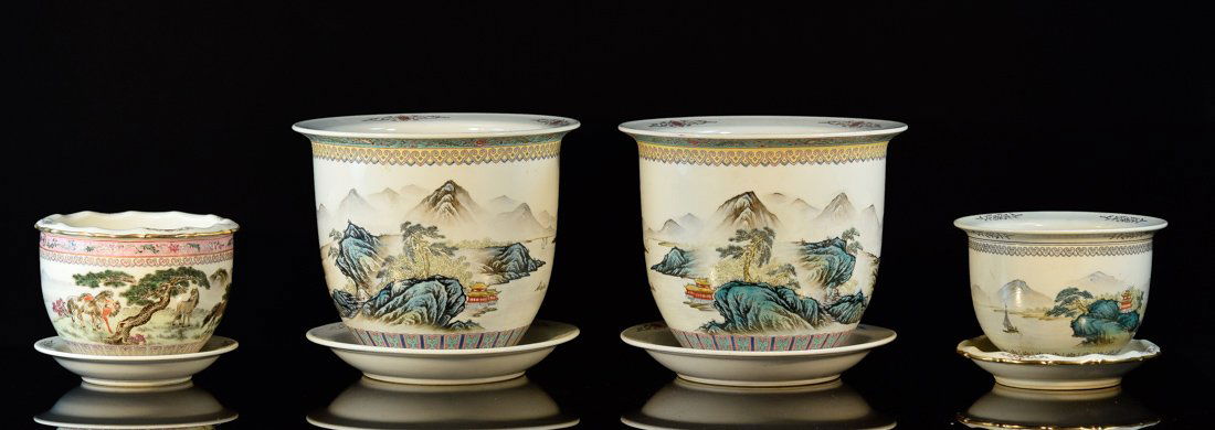 Group of Four Chinese Porcelain Planters (1 of 10)