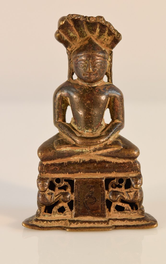 Early Jain Bronze Naga Buddha with Characters (1 of 9)